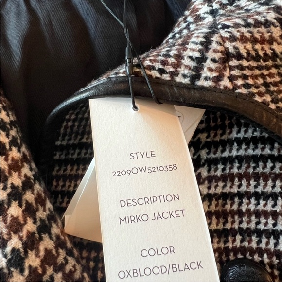 NWT Veronica Beard Mirko Jacket Color Oxblood/Black Size 0 - Picture 6 of 9